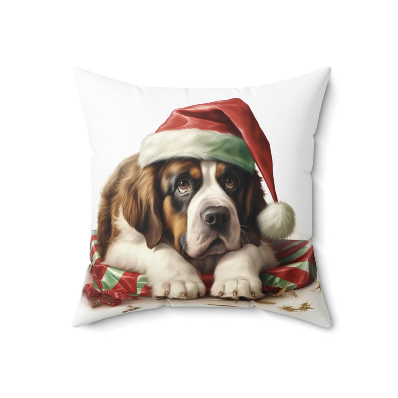Saint Bernard Christmas Holiday Pillow. Saint Bernard in a Etsy