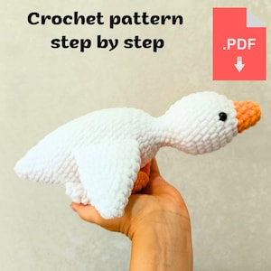 PDF Crochet Pattern for Cute Goose Toy - Instant Download