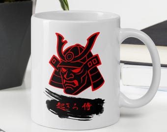 Samurai Helmet Mug – White Ceramic 11 oz