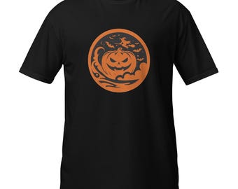 T-shirt Halloweenowy Dynia i Nocna Czarownica – SoftStyle unisex – 5 kolorów