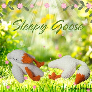 Handmade Sleepy Goose Plush - Soft and Cozy Handmade Cuddle Companion