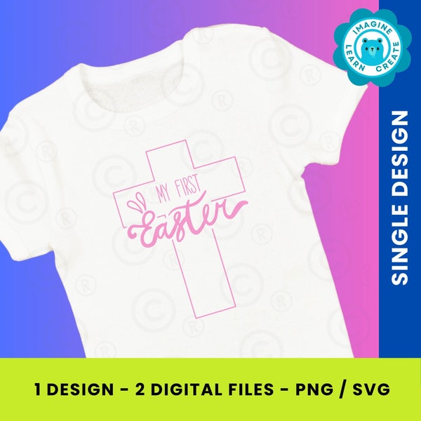 My First Easter Christian PNG SVG instant download - Pink