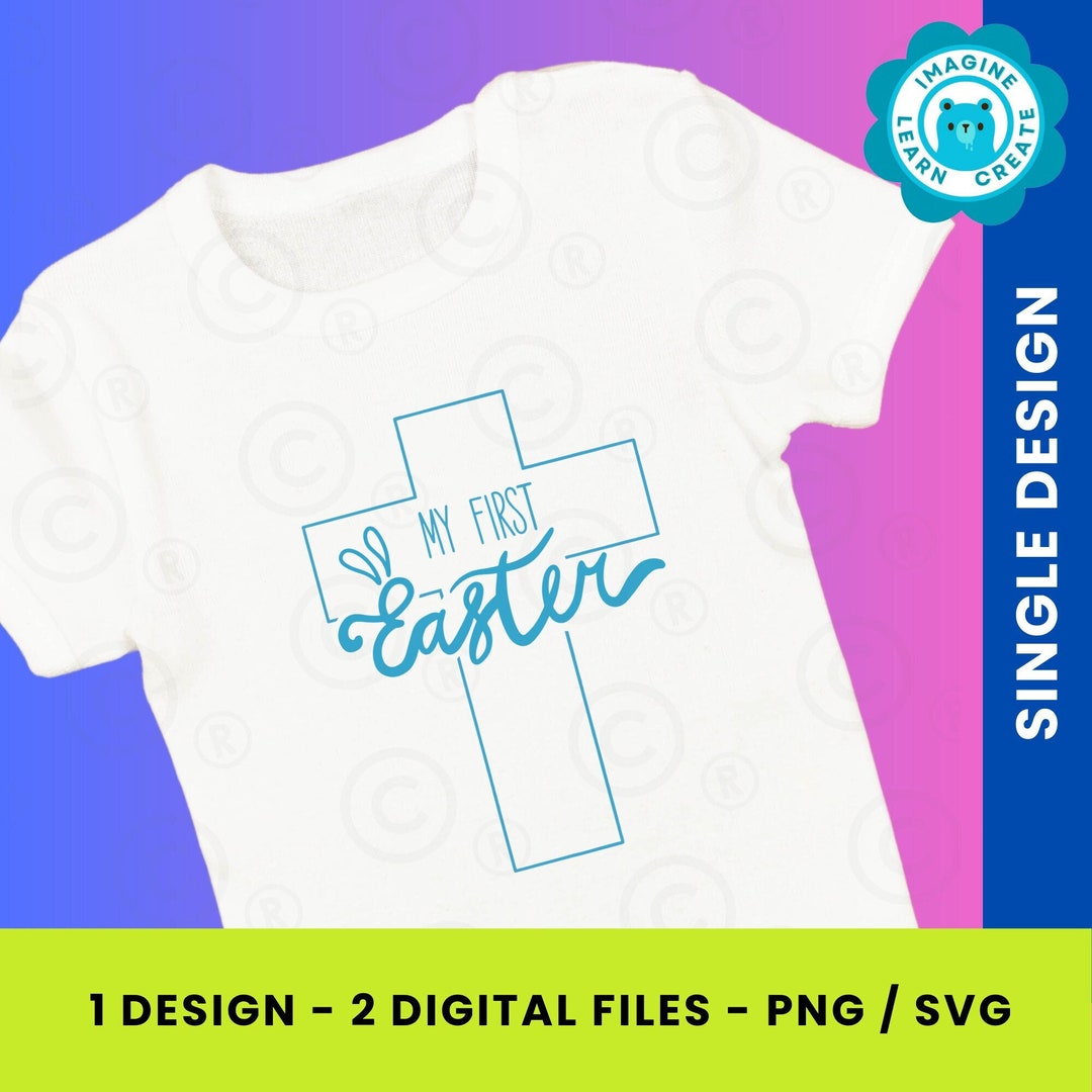 My First Easter Christian PNG SVG Instant Download - Blue - Etsy