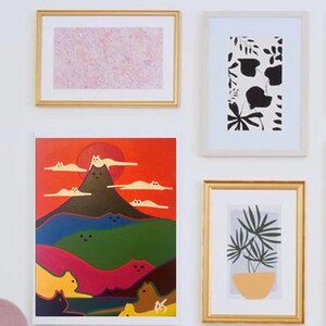 Montagnes de chats - Peinture acrylique
