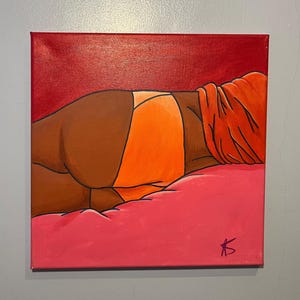 Peachy Bum - Acrylgemälde - Weiblicher Körper Positivität