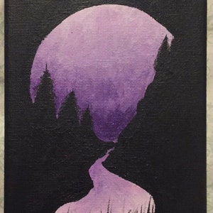 Purple Moonlight - Acrylic Painting