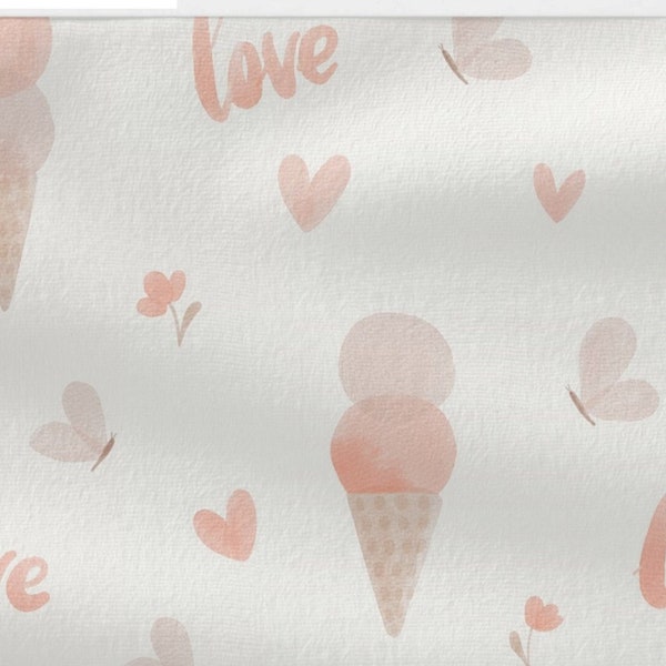 Ice Cream Love - Kinderstoff - French Terry, Rib Jersey, Softshell, Musselin und mehr