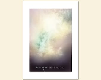 Down here, we need a software update; Fine Art Print, funny subversive saying, anti-inspirational, real life, dramatic clouds, dark humor
