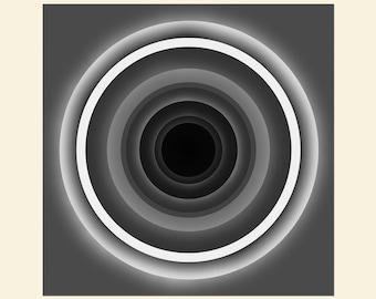 SPIN 13, Glowing Minimalist Circles, Meditative Abstract Print, Original Art, Mid Century Modern, Centered Round Portals, Canvas or Paper