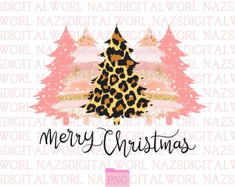 Leopard Christmas Tree SVG, Buffalo Plaid, Sublimation Designs (Digital Download)