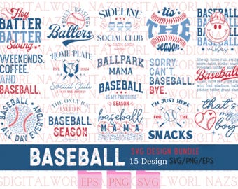 Baseball SVG Bundle, Retro Sports Designs (Digital Files)