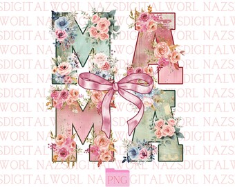 Lazo de mamá (Png), Día de la Madre (Png), Mamá (Png), Diseño de camiseta floral para mamá, Mamá (Png), Regalo para mamá (Png), Lazo de mamá coqueta (Png), Lazo de flores para mamá (Png)