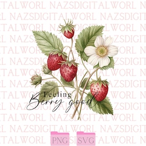 Feeling Berry Good Svg, Retro Strawberry Svg, strawberry sublimation, strawberry festival png, retro sublimation design, digital download