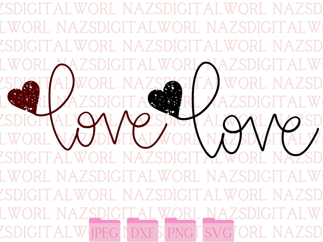 Love Script With Heart Svg Cutting File for Cricut Love Word