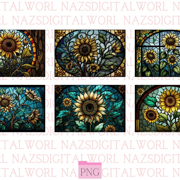 Sunflower stained glass clipart, Sunflower digital paper jpg, Sunflower background, Sunflower clipart, Stained glass flower, Junk journals