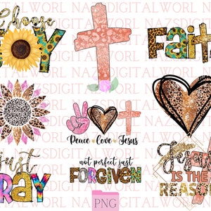 Christian Quote Bundle, Png Bundle, Bible Quote, Scripture, Vintage, Retro, Groovy, Shirt Design, Sublimation Bundle, Digital Download