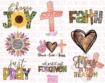 Christian Quote Bundle, Png Bundle, Bible Quote, Scripture, Vintage, Retro, Groovy, Shirt Design, Sublimation Bundle, Digital Download