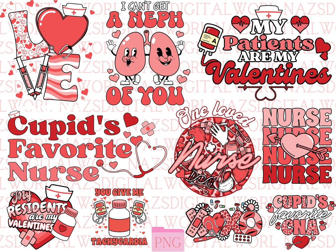 Nurse Valentine Svg Png Bundle Loved Cupids Favorite Nurse Life Xo Xo ...