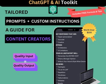 ChatGPT AI Guide for Content Creators: Prompts and Custom Instructions Toolkit