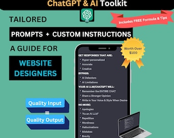 AI & ChatGPT Toolkit para designers de sites: guia personalizado sobre como usar AI LLMs com prompts específicos e instruções personalizadas