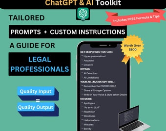 AI & ChatGPT Toolkit for Legal: Tailored Guide for Lawyers, Attorneys, Notaries and Advocates on how to use AI with specific Prompts