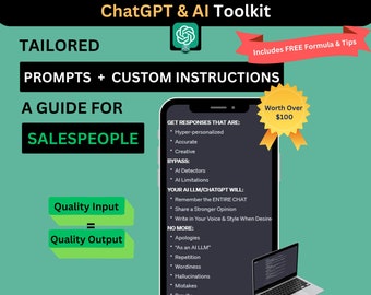 AI & ChatGPT Toolkit for Sales: Personalized Guide for Sales People on how to use AI LLMs with specific Prompts and Custom Instructions