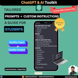 AI & ChatGPT Toolkit for Studying: Personalized Guide for Students to Master AI with specific Prompts and Custom Instructions