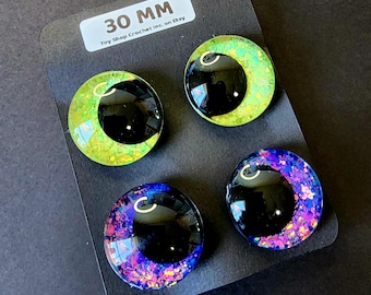 Veiligheidsogen 30 mm, kawaiipupil, zinklood, glitter