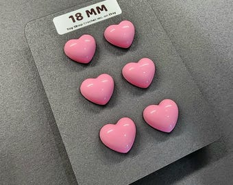Set 3 Paar Sicherheitsaugen, 18 mm, Herz rosa