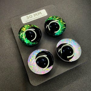 2 Pairs 30mm Safety Eyes Sinkers Glitter