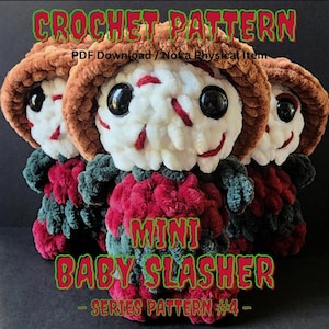 PDF * MINI * Slasher Series Pattern #4 Crochet Pattern, Instant Download, Halloween Crochet Pattern, Amigurumi, Slasher, Freddy