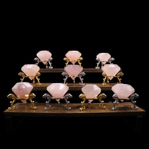 Rose Quartz Diamond | Rose Quartz | Diamond Shaped Clear Quartz | Options 6-10