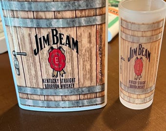 Ensemble de flasques de 8 oz et de verres à liqueur de 3 oz Jim Beam