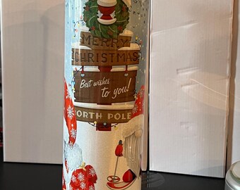 Letrero navideño de Polo Norte, vaso de 20 oz
