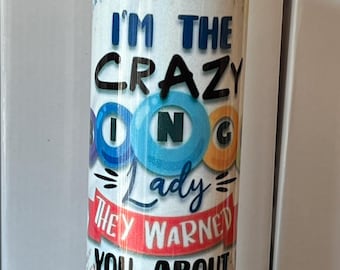 Vaso de 20 oz con la frase "Soy la loca del bingo"