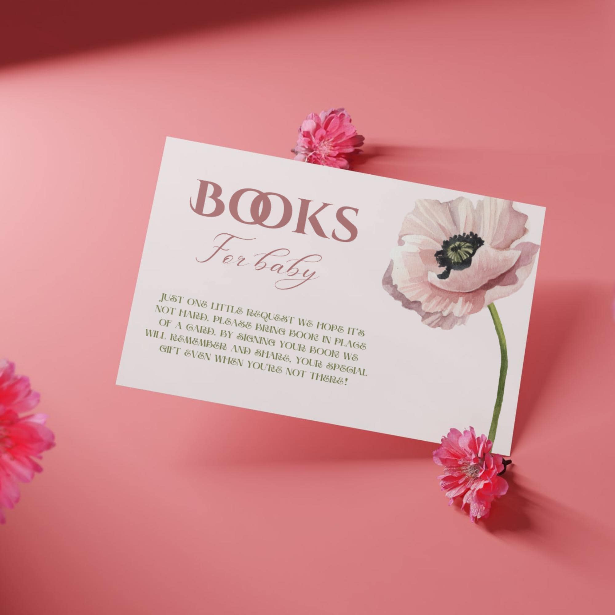 Floral Baby Shower Book Request Insert Card (editable Canva Template) - Etsy, image size:2000x2000