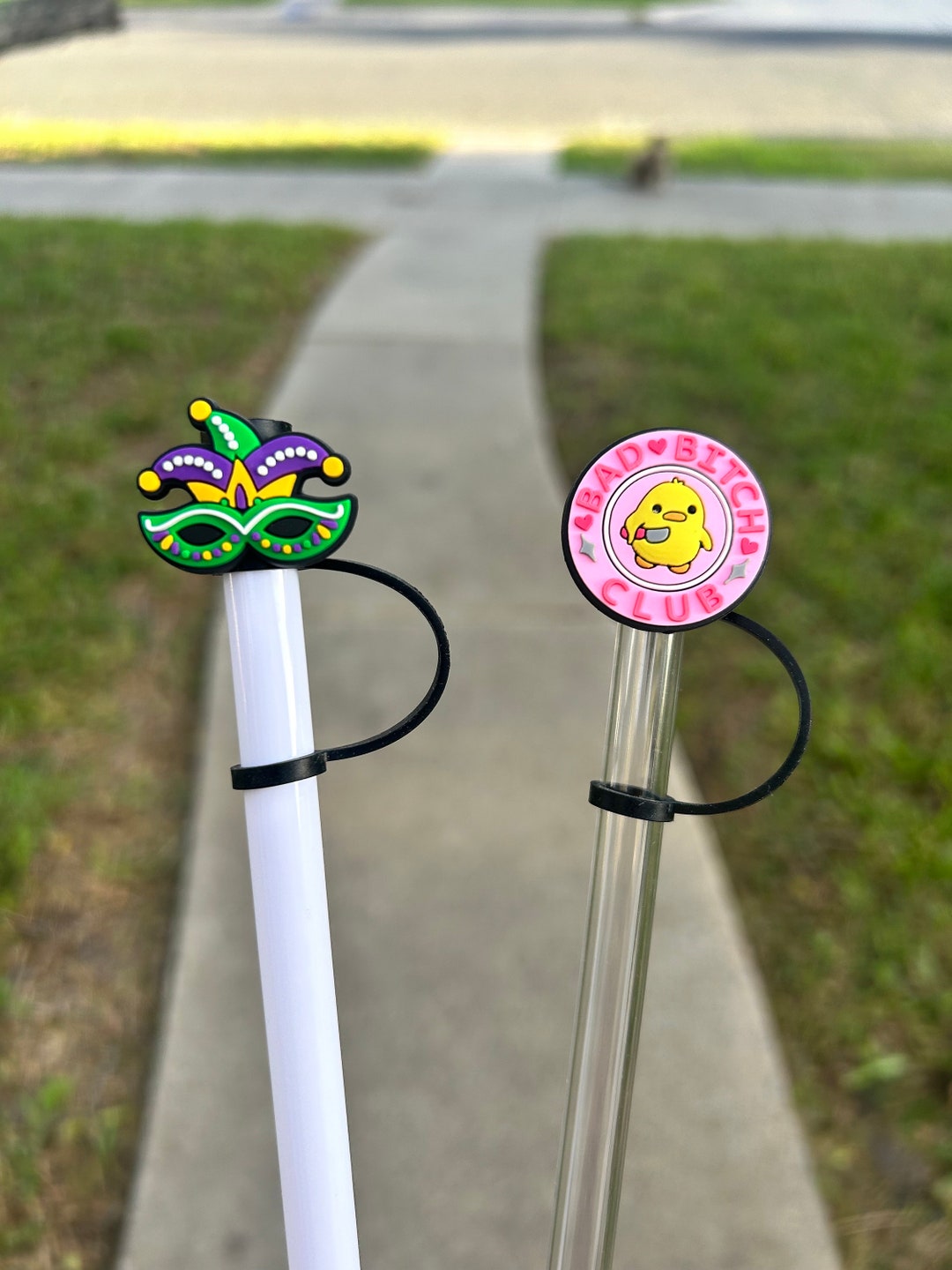 mardi gras straw topper