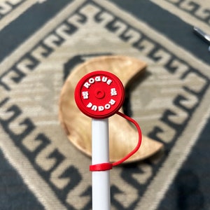 weight plate straw topper, workout straw topper, gym straw topper, rogue straw topper, straw topper for stanley