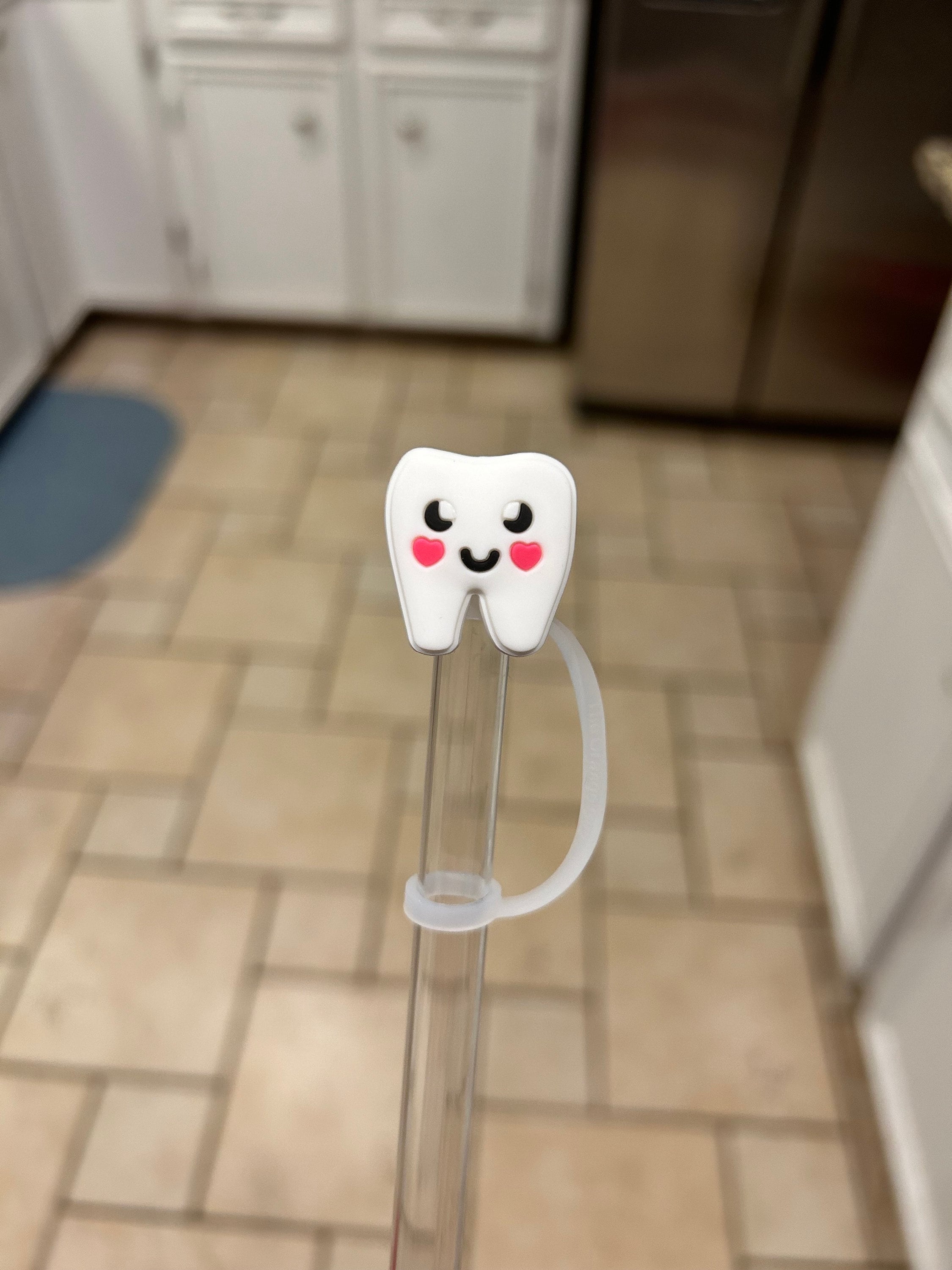 Tooth straw topper, dental straw cap, dental assistant straw topper, dentist straw topper, straw topper for Stanley