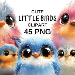 Aquarell süßer Vogel Clipart, kleine bunte Vögel Clipart Pack, Vogel Png, Frühling kleine Vögel Clipart, Waldvögel Kunst, kommerzielle Nutzung