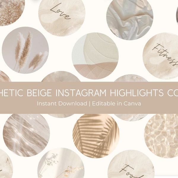 90 Aesthetic Beige Instagram Highlight Covers