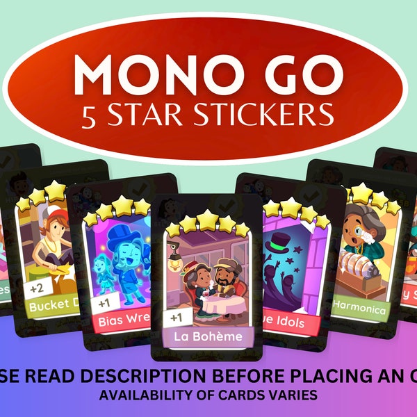 Mnpoly Go 5 Star Stickers (PLEASE READ DESCRIPTION before placing an order)