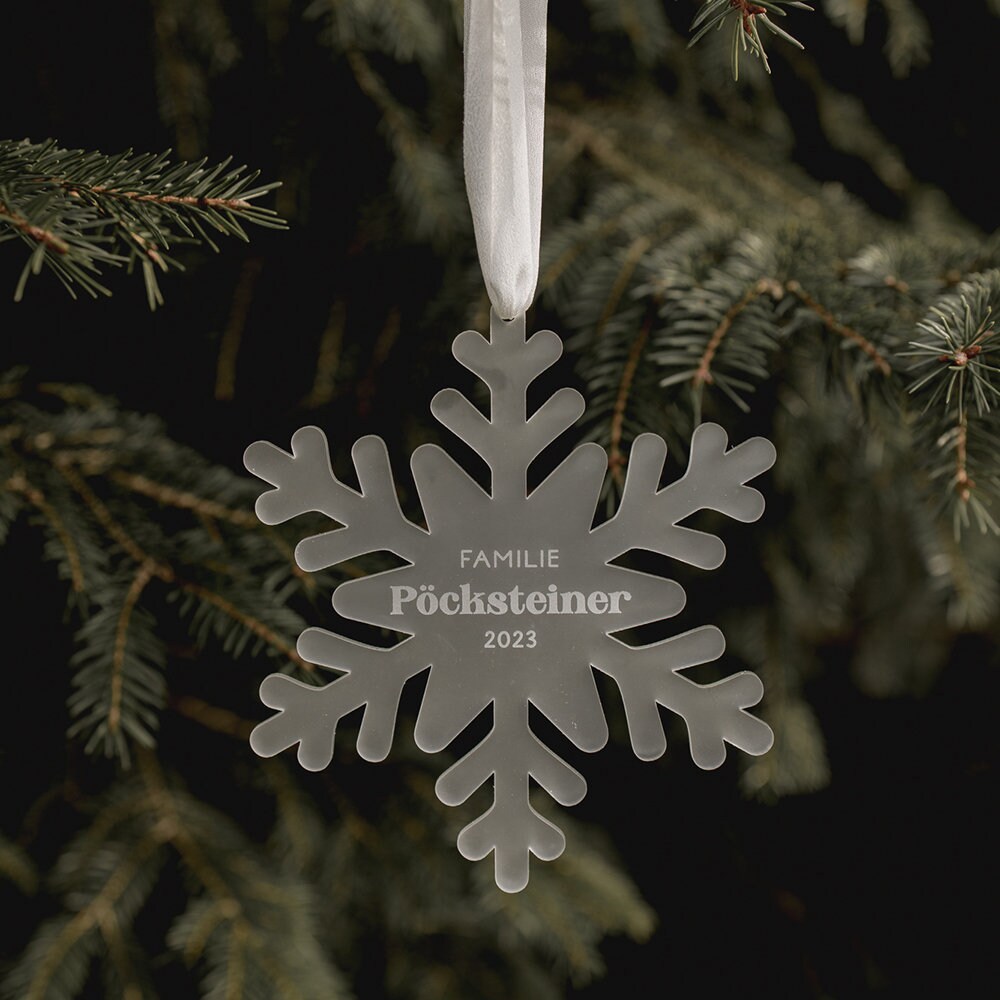 winterlicher dekorativer Anhänger Schneeflocke Eiskristall aus