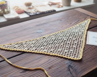 Crochet Cotton Headscarf: Girls' Boho Triangle Kerchief