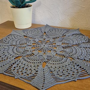 Vintage Crochet Doily: Handmade Cotton Round Napkin (18 inch)