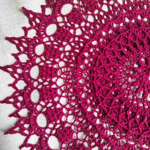 Handmade Crochet Lace Doily: Burgundy Vintage-Style Table Decor