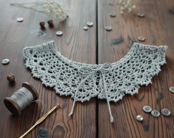 Handmade Crochet Collar – Vintage Lace Peter Pan Neck Accessory