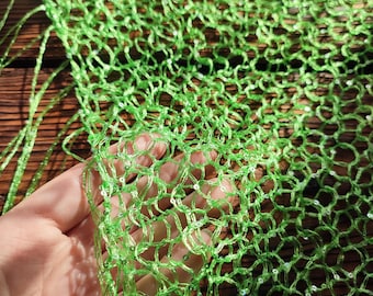 Handmade Green Crochet Shawl – Sparkly Sequin Festival Scarf