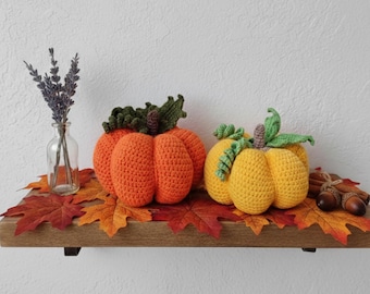 Crochet Pumpkin Decor, Handmade Amigurumi Fall Decoration