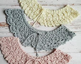 Vintage Style Crochet Lace Collar – Detachable Peter Pan Collar – Romantic Victorian Accessory